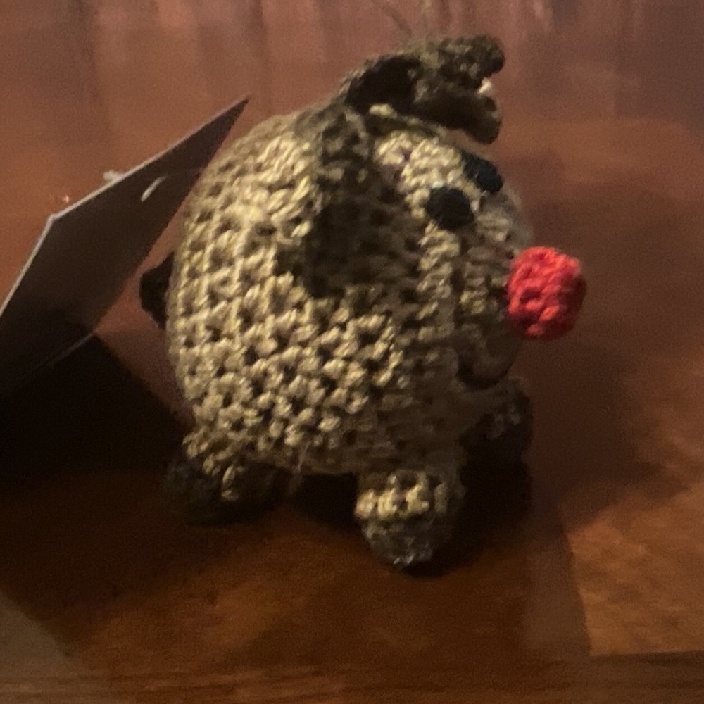 Melange Collection Knit Animal Pig Handmade Christmas Tree Ornaments